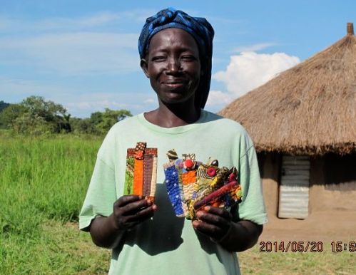 Acaa Grace with her cell phone cases. 