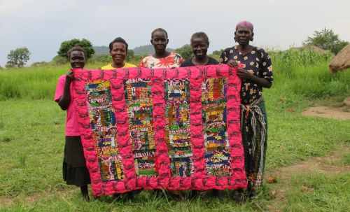 Small crib size quilt.