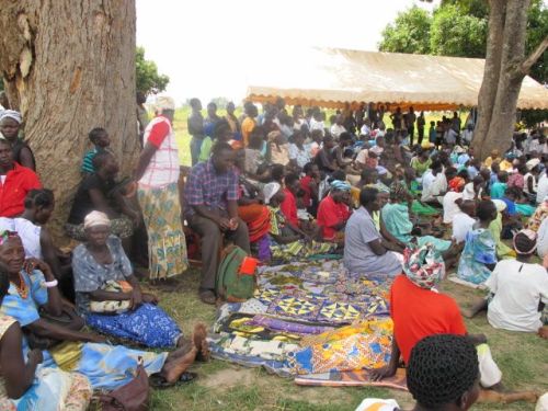 Some of the quilts being displayed. 