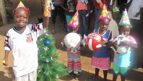 The little ones have the balls now but you know it's just a matter of time before the bigger kids take them over.